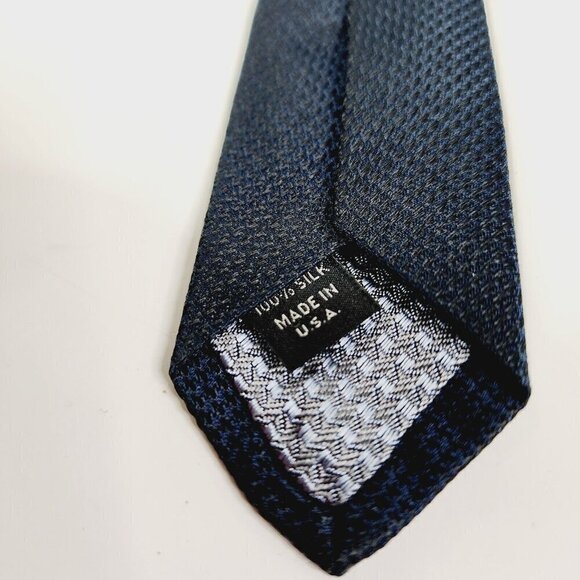 JOHN W. NORDSTROM Men's 100% Silk Necktie USA Designer Striped Blue/Black EUC - Picture 6 of 10